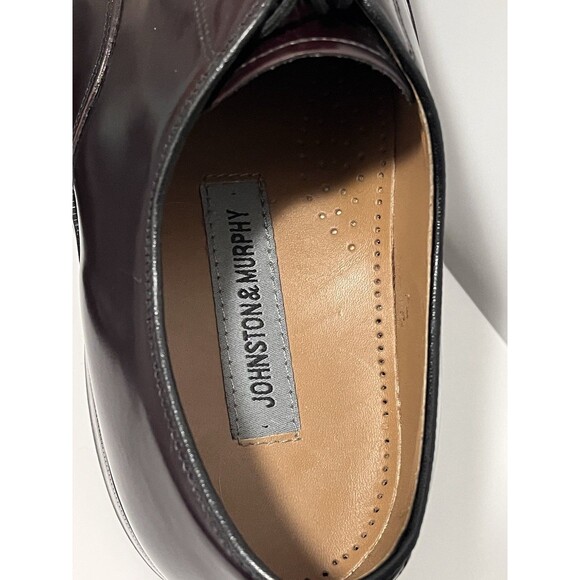 Johnston Murphy Optima Men's Melton Cap Toe Shoe 10 D Burgundy Calfskin 22-02985 - Picture 2 of 10